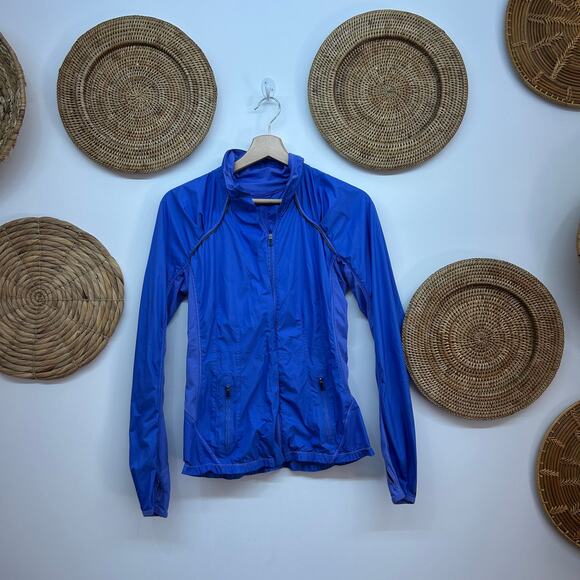 Lululemon Blue Lightweight Full Zip Up Jacket 2 Activewear Running Workout - Picture 1 of 9